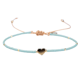 heart bracelet aqua 