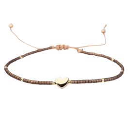 heart bracelet brown