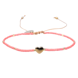 heart bracelet peach