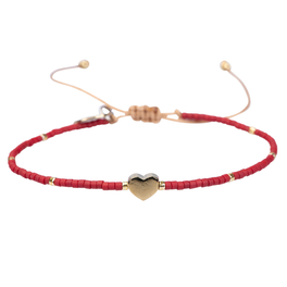 heart bracelet red