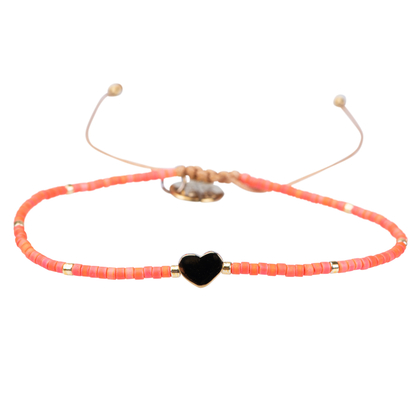 heart bracelet peach orange / gold - afb. 1
