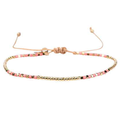 heart bracelet  peach watermelon gold - afb. 3