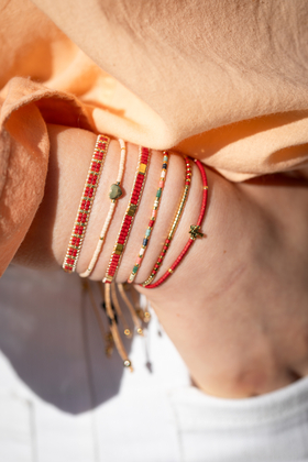 heart bracelet  pink / gold - afb. 4