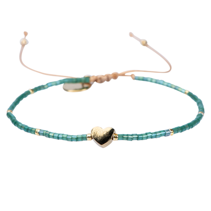 heart bracelet sea green gold - afb. 1