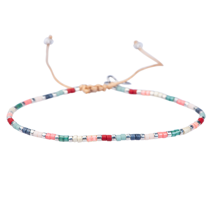 ruby  red peach aqua white silver - afb. 1