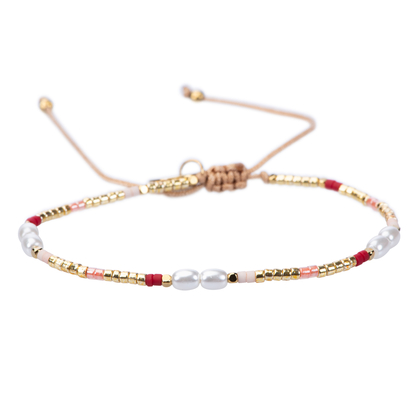 summer anklet red peach gold - afb. 1